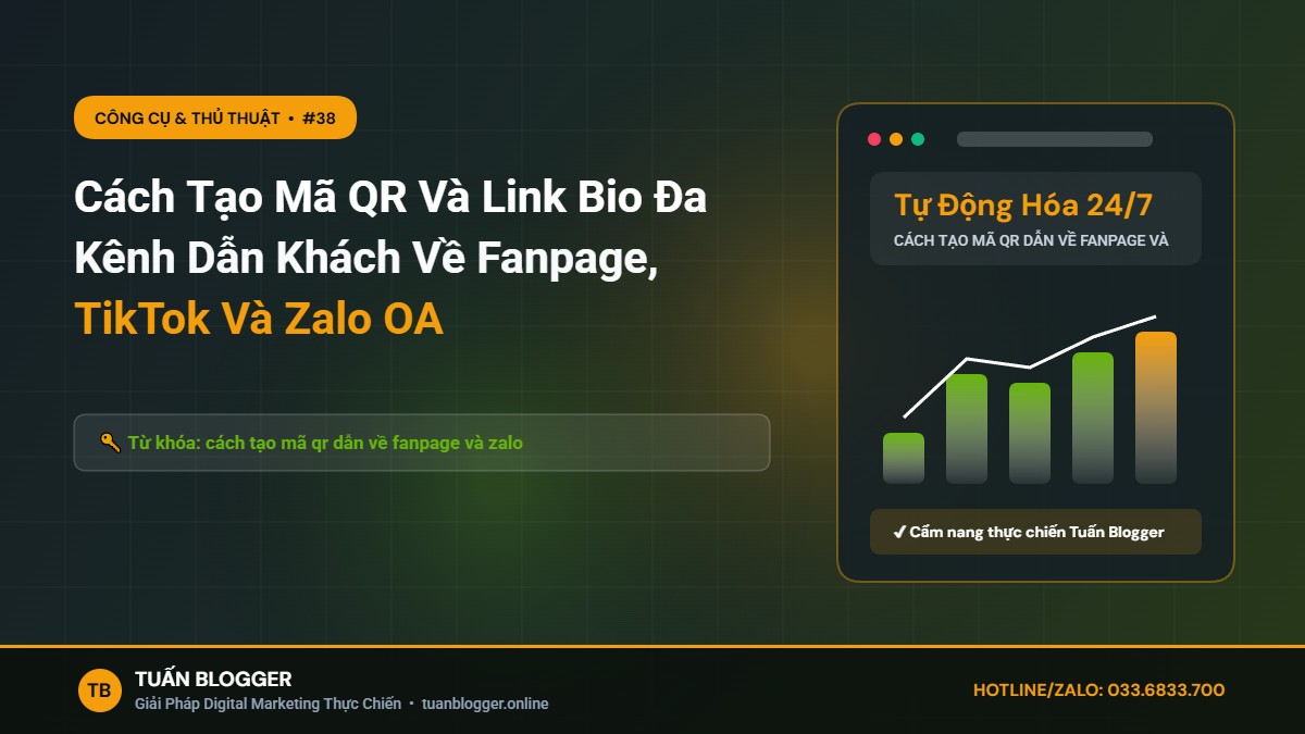 Cách Tạo Mã QR Và Link Bio Đa Kênh Dẫn Khách Về Fanpage, TikTok Và Zalo OA - cách tạo mã qr dẫn về fanpage và zalo